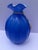 Large Vintage Hand-Blown 8" Blue Glass Opaline Money Bag Vase For Sale - Image 4 of 12