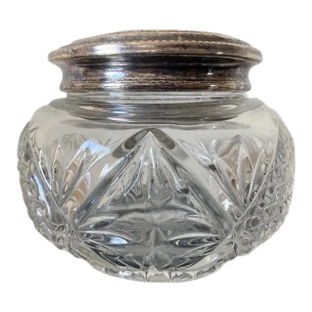 English Art Glass and Silverplate Jewelry Box For Sale