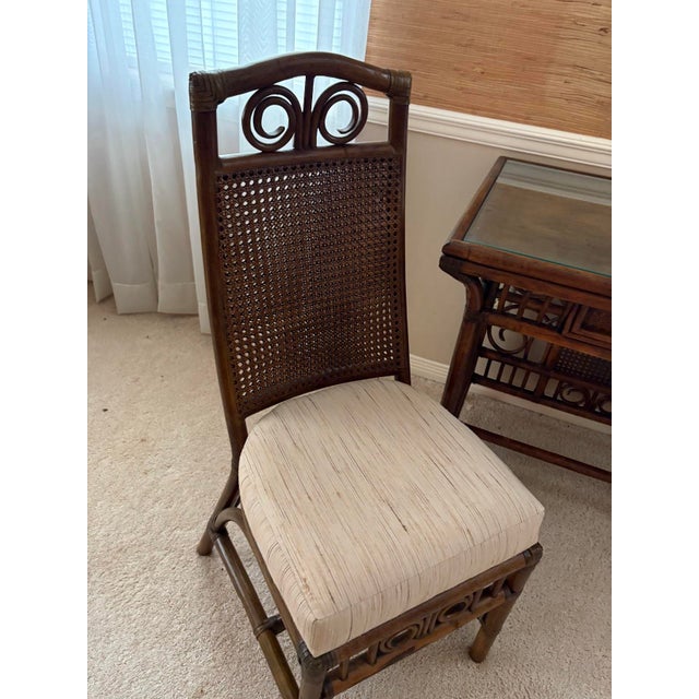 1970s Lewittes Furniture 1970s Rattan Desk W/ Chair For Sale - Image 5 of 12