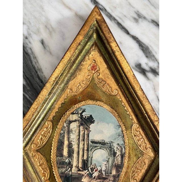 1960s Made on Italy Mid-Century Florentine Wall Art For Sale - Image 5 of 9