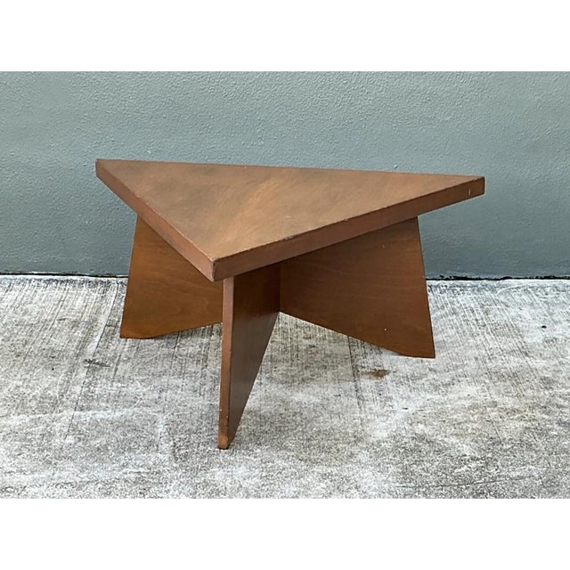 Wood Vintage Triangular Wood Coffee Table For Sale - Image 7 of 12