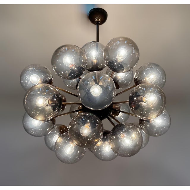 21st Century Ovale Bronze Smoky Murano Sputnik Chandelier by Fabio LTD For Sale - Image 9 of 9