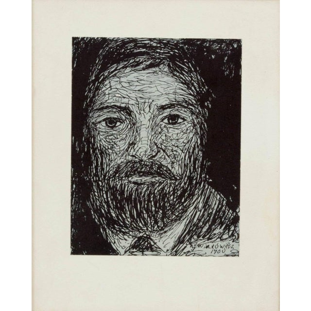 Abraham Walkowitz, Modernist Drawing, Portrait of a Man, 1900 For Sale