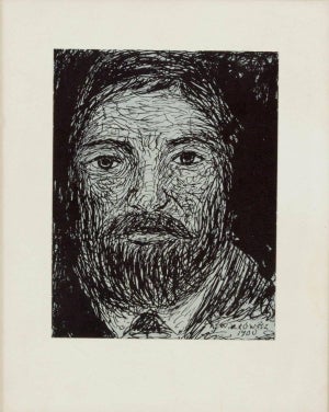 Abraham Walkowitz, Modernist Drawing, Portrait of a Man, 1900