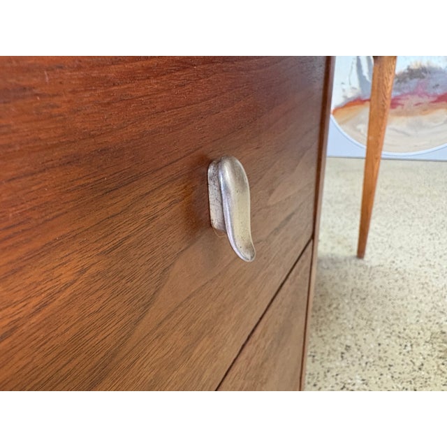 John Van Koert for Drexel Profile Mid Century Leather Top Walnut Desk For Sale - Image 9 of 15
