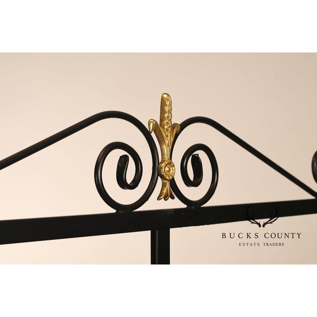 Morecraft French Country Style Wrought Iron And Glass Étagère For Sale - Image 17 of 18