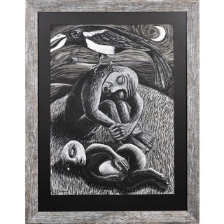 Julian Ruddock, The Thief, Pastel on Paper, 1980s, Pastel For Sale