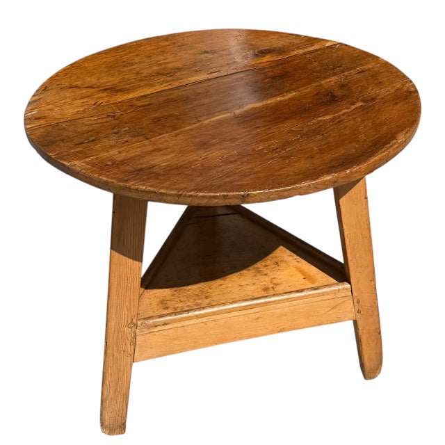 Antique English Country Rustic Pine Cricket Table For Sale - Image 4 of 4