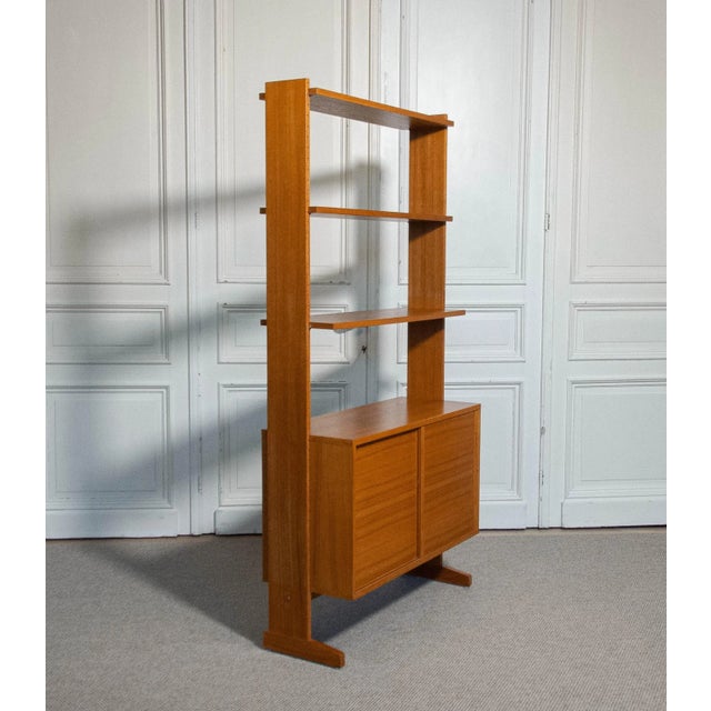 Wood Teak Parade Bookcases attributed to Kajsa & Nils Nisse Strinning, 1960s, Set of 2 For Sale - Image 7 of 14