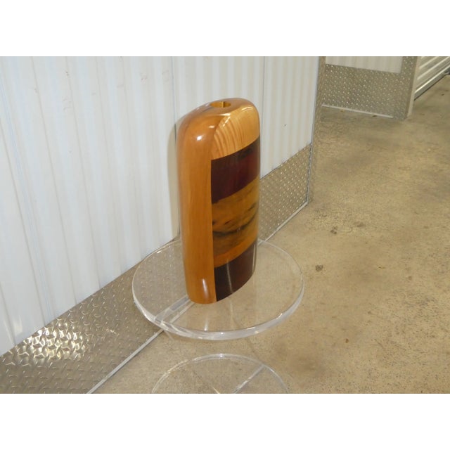 Modern Paul LaMontagne Studio Inlaid Turned Wood Vase For Sale - Image 3 of 9