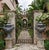 Dark Gray A Pair of Monumental 19th-Century Style English Cast Lead Garden Urns With Lids & Putti For Sale - Image 8 of 12
