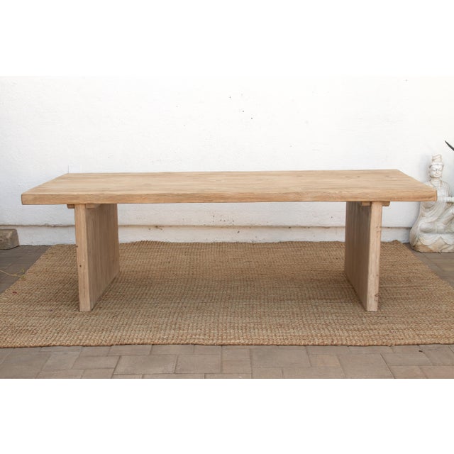 The Marseille, 96" Long Reclaimed Wood Pedestal Table For Sale - Image 12 of 13