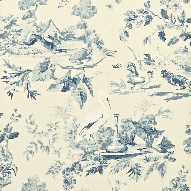 Sanderson Aesop's Fables Wallpaper in Blue For Sale