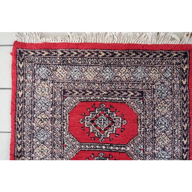 1950s, Mid-Century Vintage Uzbek Bukhara Style Wool Runner 2.8' X 7.9' For Sale - Image 12 of 12