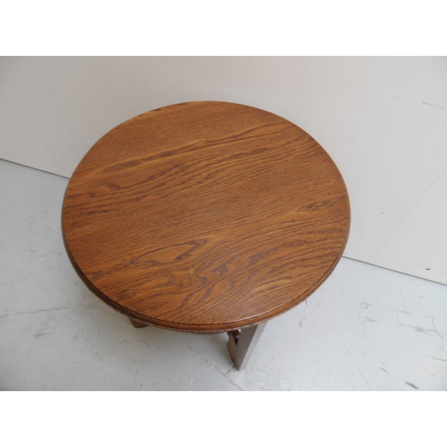 Art Deco Oak Round Coffee Table, 1930s For Sale - Image 9 of 10