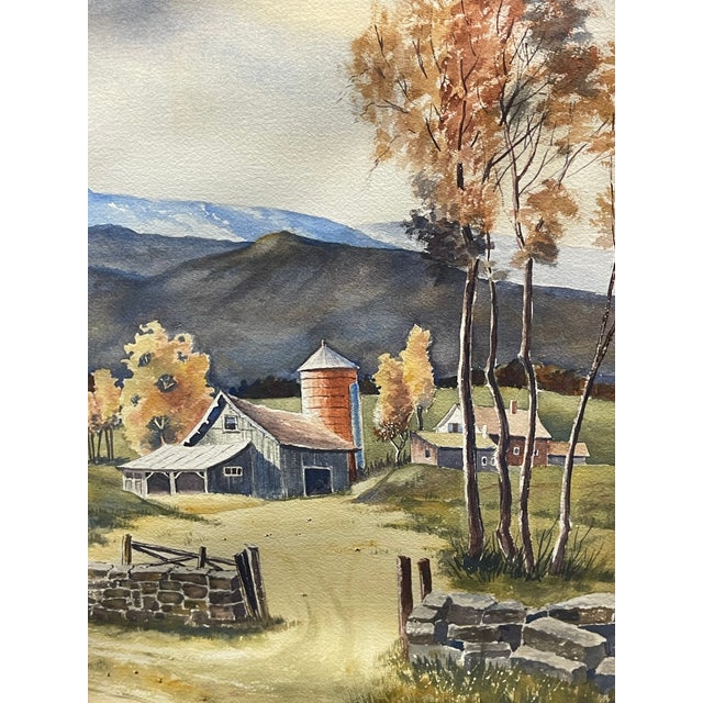 Mid 20th Century A Watercolor on Paper Painting by Henry Young (American, 20th Century) For Sale - Image 5 of 6