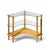 Gilbert Rohde Style Mid Century Glass and Walnut Corner Table This corner table measures: 30 wide x 30 deep x 29.25 inches...
