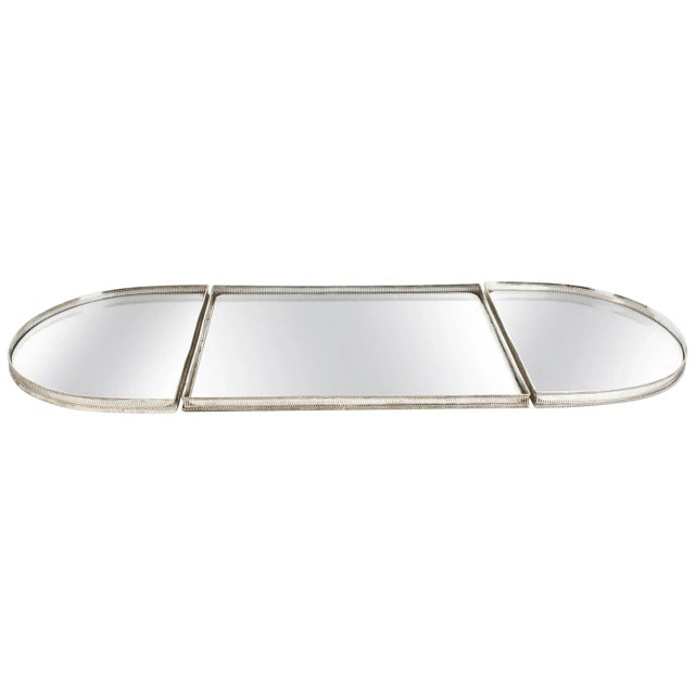 English Silver Plated Mirrored Three-Piece Table Plateau / Centerpiece - Set of 3 For Sale - Image 9 of 9
