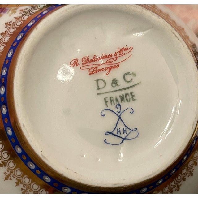 Antique A. Laplus R. Delinières & Cie Limoges Porcelain Tea Set- 5 Pieces For Sale - Image 9 of 11