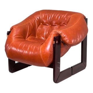 Restored Percival Lafer Mp-97 Rosewood and Leather Lounge Chair For Sale