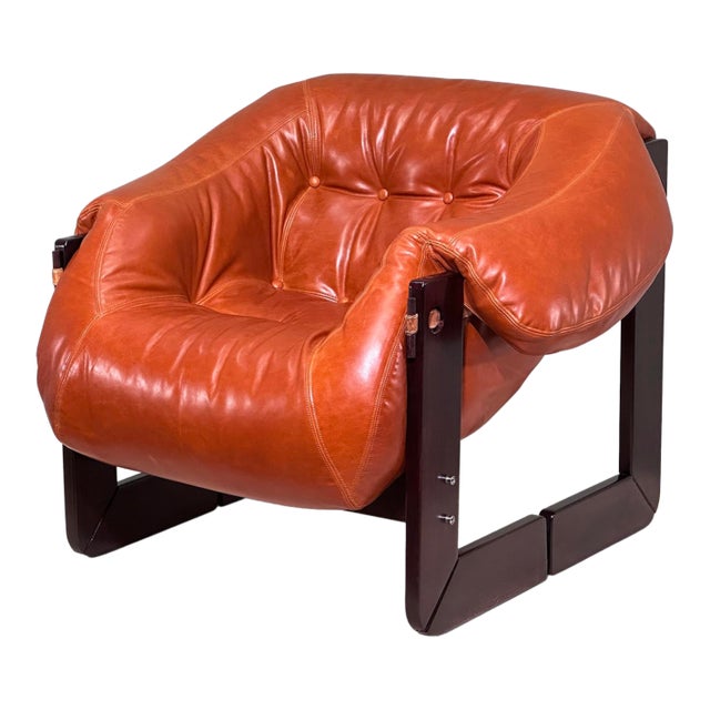 Restored Percival Lafer Mp-97 Rosewood and Leather Lounge Chair For Sale