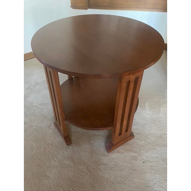 Stickley Wood Round End Table Chairish