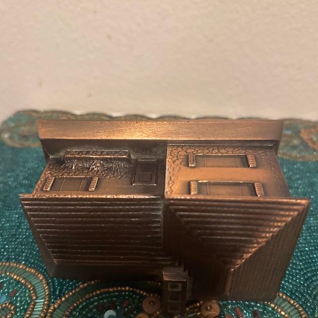 Mid-Century Modern Cast Metal Split-Level House Sculptural Object For Sale - Image 10 of 12