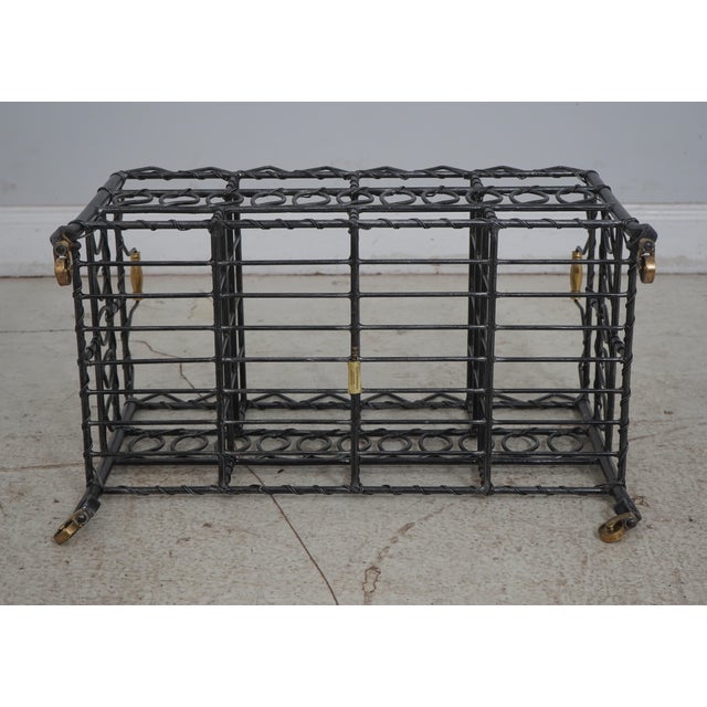 Maitland Smith Iron & Brass Magazine Rack For Sale In Philadelphia - Image 6 of 12