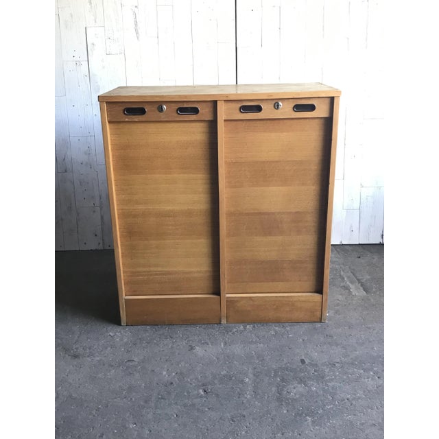 Mid-Century Industrial Oak Cabinet, 1950s For Sale - Image 6 of 6