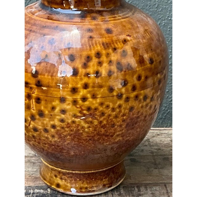 Ceramic Vintage Textured Ceramic Pottery Vase For Sale - Image 7 of 16