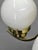1930s Art Deco Czech Brass Chandelier with Milk Glass Globes, 1930s For Sale - Image 5 of 13