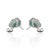 Metal Vintage Inspired Emerald & Diamond Cluster Stud Earrings in 925 Silver, a Pair For Sale - Image 7 of 14