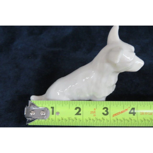 Mid-Century Modern Belleek Ireland Porcelain White Dog Figurine Scottish Terrier For Sale - Image 3 of 13