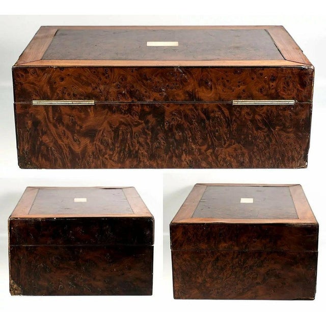 Brown Early 19th Century 1817 Antique French Palais Royal Nécessaire De Voyage, Sterling Vanity Set For Sale - Image 8 of 11