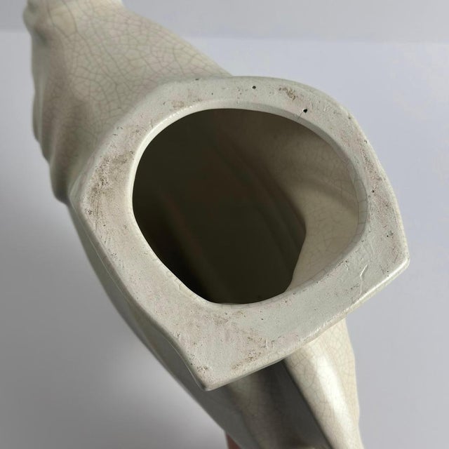 Art Deco Craquele Ceramic Koi Fish Sculpture by Lejan for Orchies, France, 1930s For Sale - Image 9 of 12