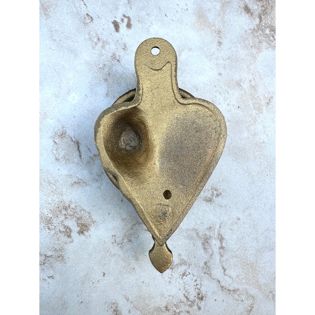 Mid 20th Century Vintage Cast-Iron Kissing Couple Door Knocker With Heart Backplate For Sale - Image 5 of 5