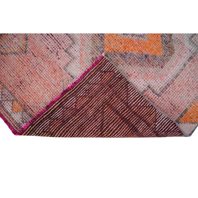 Hand-Knotted Turkish Runner Rug . Low Pile Hallway Kitchen Decor - 3′ × 12′3″ For Sale - Image 12 of 18