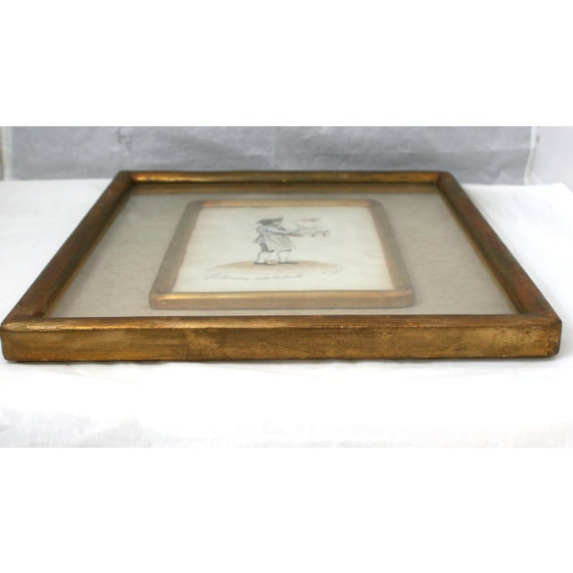 Early 20th Century Framed Italian Watercolor Street Cry Traveling Pastry Chef Painting "Pasticcere Ambulante" For Sale In West Palm - Image 6 of 12