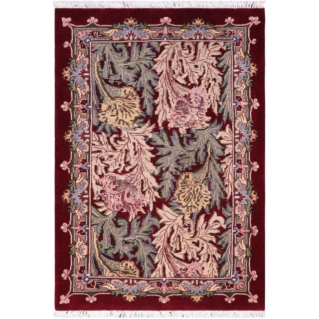 Shabby Chic 1990's Pak-Persian Red/Red Wool Rug - 2'1'' X 3'9'' For Sale - Image 9 of 9