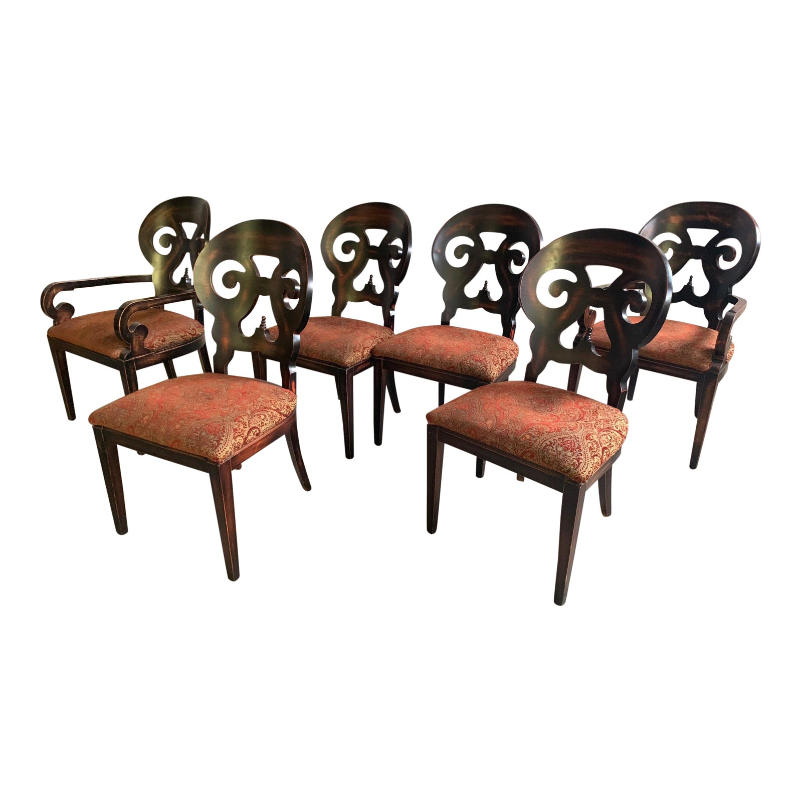 Set Of Six Arhaus Jordan Dining Chairs Chairish