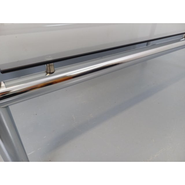 Vintage Rectangular Coffee Table in Smoked Glass and Chrome Metal, 1970s For Sale - Image 10 of 18
