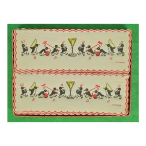 Boxed Set of 16 Wrap-Arounds Penguin Cocktail Made in England Napkins, Late 20th Century