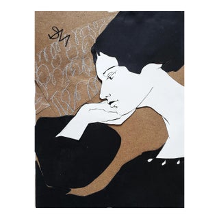 Original "Musing" Contemporary Collage For Sale