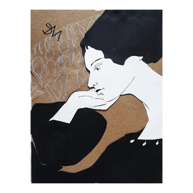 Original "Musing" Contemporary Collage For Sale