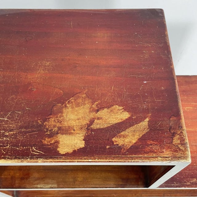 Brown Art Deco Italian Rectangular Bookcase in Red Wood, 1940s For Sale - Image 8 of 18