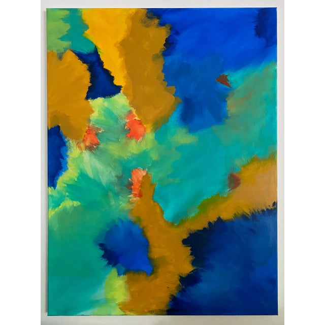 “Sunlit Waters” Abstract Acrylic Painting by Jennifer Hopkins-Wilcox For Sale - Image 4 of 4