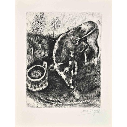 Marc Chagall, Two Bulls and a Frog, 1952, Etching For Sale