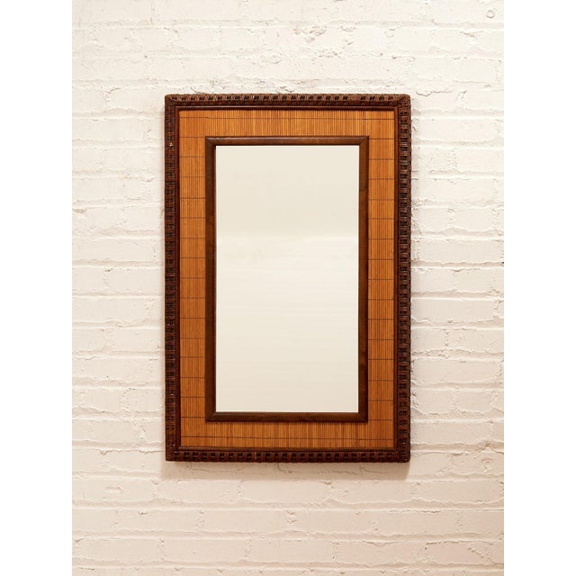 Vintage Bamboo and Rattan Mirror For Sale - Image 4 of 12