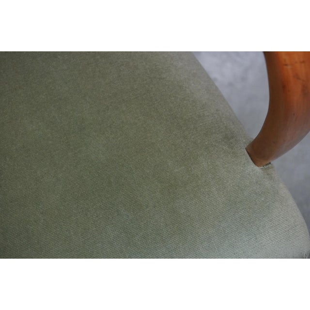 1940s Armchair in Wood and Velvet, 1940s For Sale - Image 5 of 7