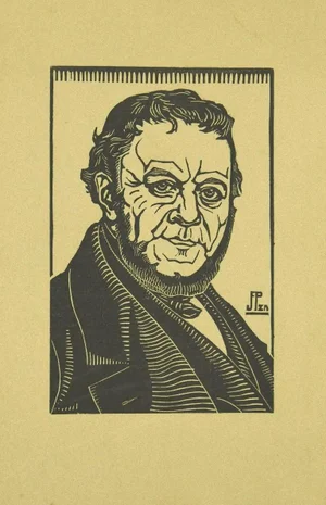 Unknown, Portrait of Elegant Man, Original Woodcut, Early 20th Century